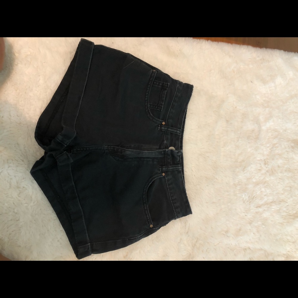 Black high waisted mom shorts